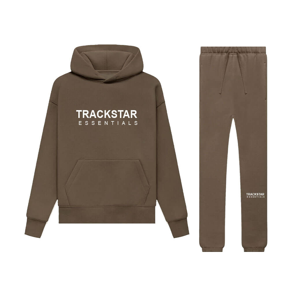 Trackstar Mens Fashion Logo Printed Tracksuit – Brown Trackstar Mens Fashion Logo Printed Tracksuit – Brown