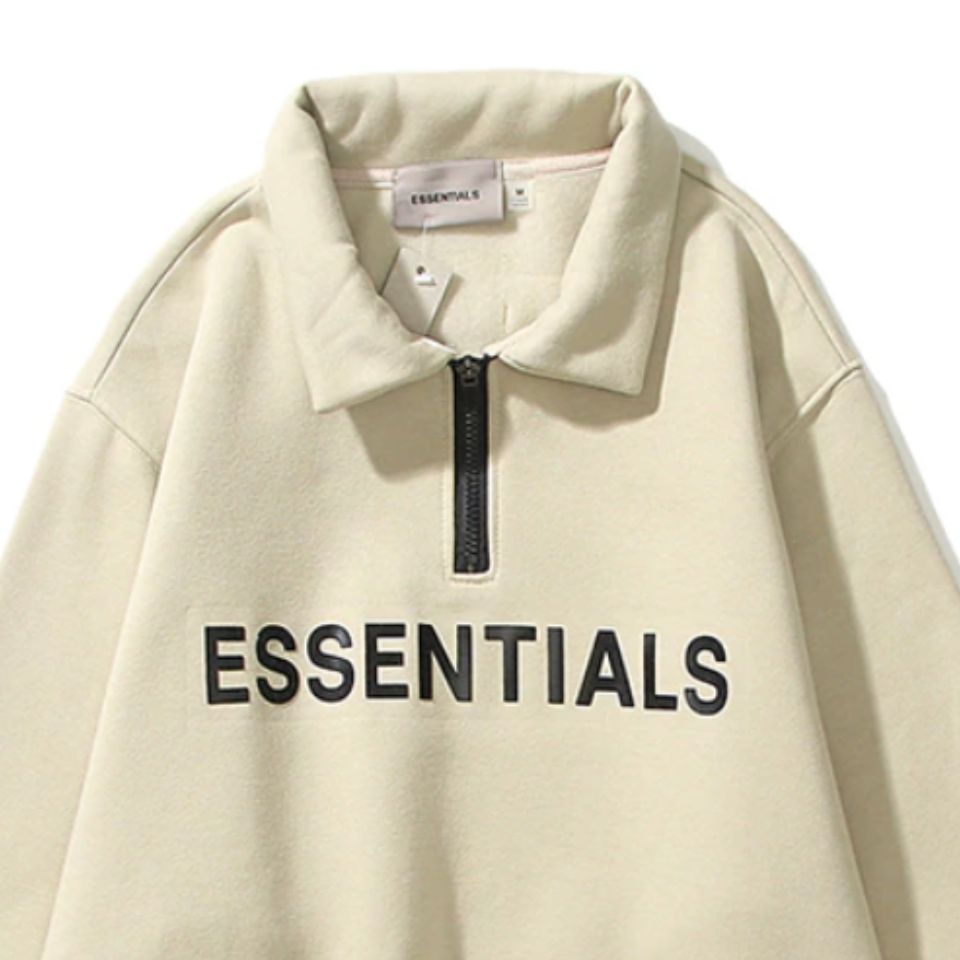 ESSENTIALS Half Zipper CARL’s Coffee Hoodie ESSENTIALS Half Zipper CARL’s Coffee Hoodie