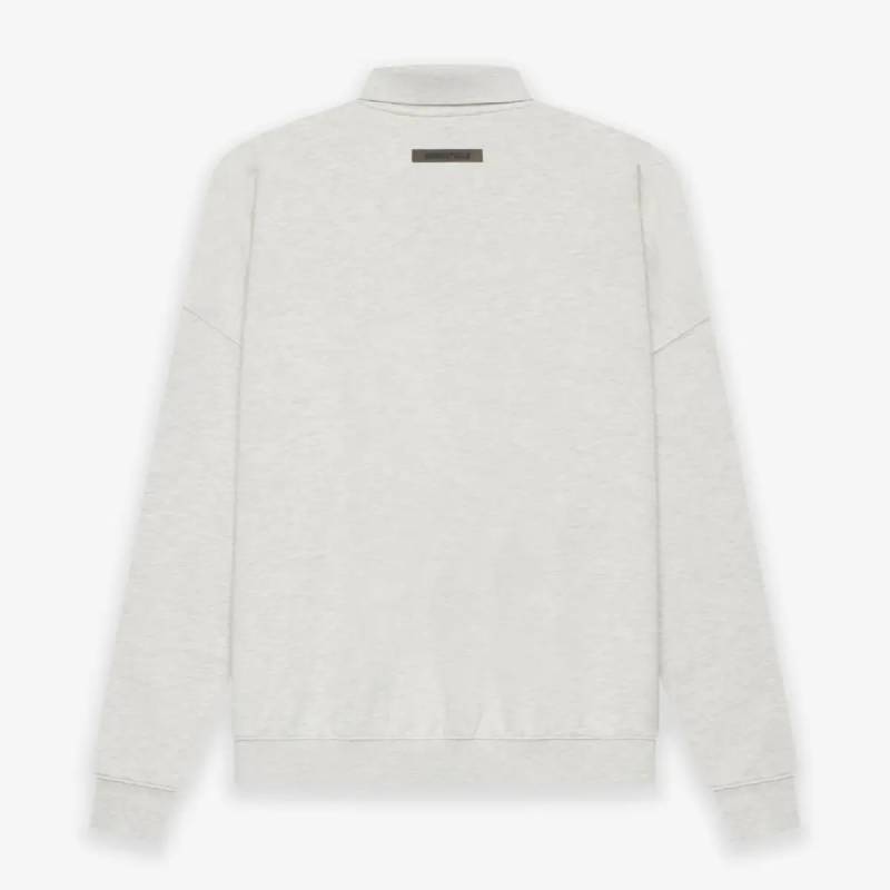 Fear of God ESSENTIALS Long Sleeve Polo Sweatshirt Gray Fear of God ESSENTIALS Long Sleeve Polo Sweatshirt Gray