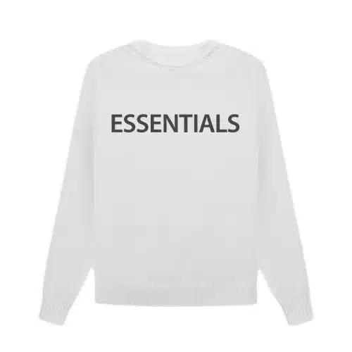 Essentials Overlapped Sweater – White Essentials Overlapped Sweater – White